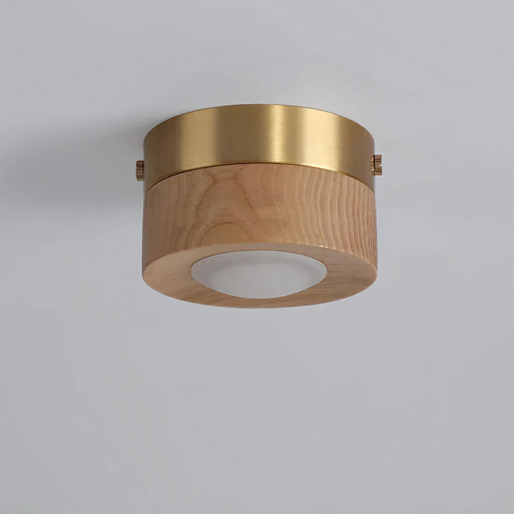 Stilfuld Valnøddetræ LED Loftlampe med Varmt Lys