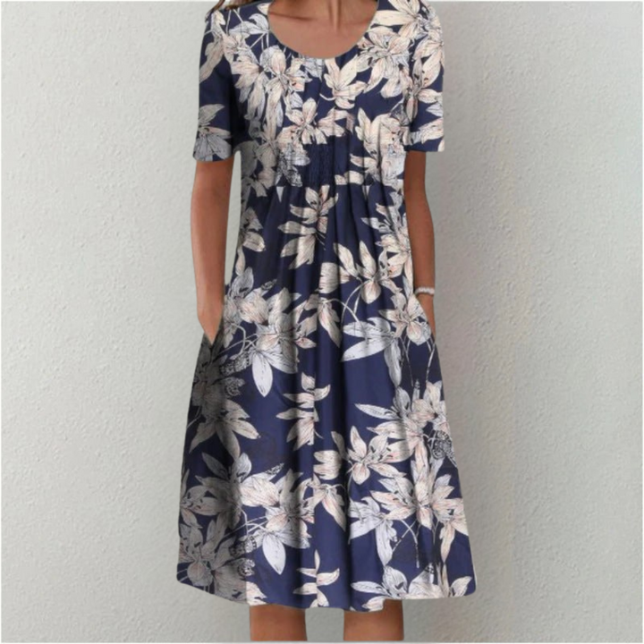 Gwendolyn™ | Stilfuld og Casual Blomsterkjole med Lommer