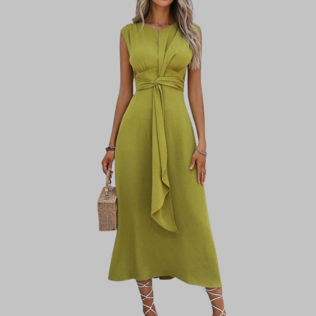 Bridgette™ | Elegant Ærmeløs Maxi Kjole med Rund Hals