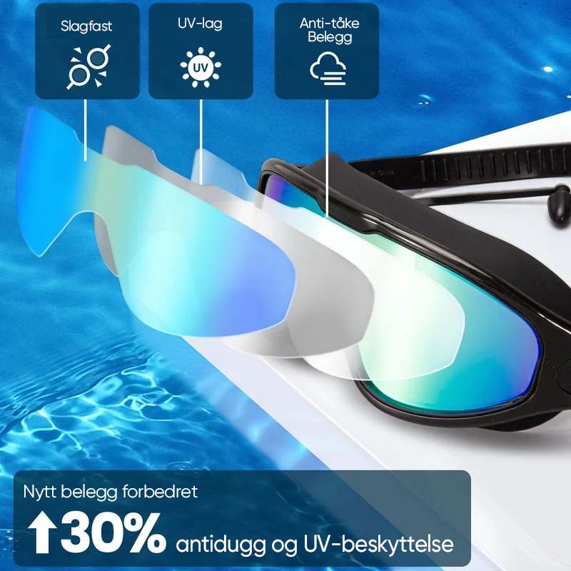 Anti-Dug Silikone Svømmegoggles med 180-Graders Udsigt