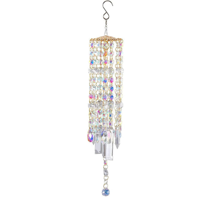 Krystal Glas Vindklokke med Farverige Perler