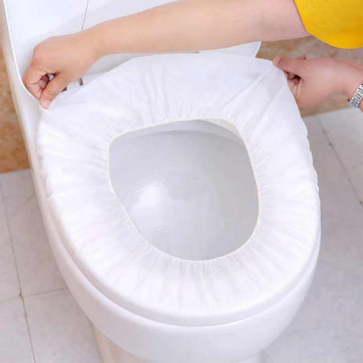 Engangs-Toiletbræt Covers i Vandafvisende Nonwoven Stof, Individuelt Indpakket