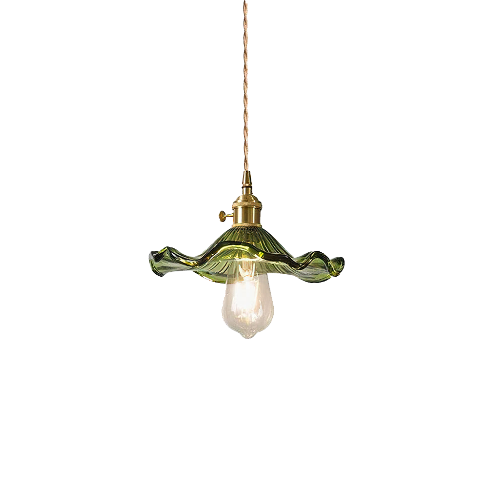 Hibiscus Blomst Dekorativ LED Lampe i Metal og Glas