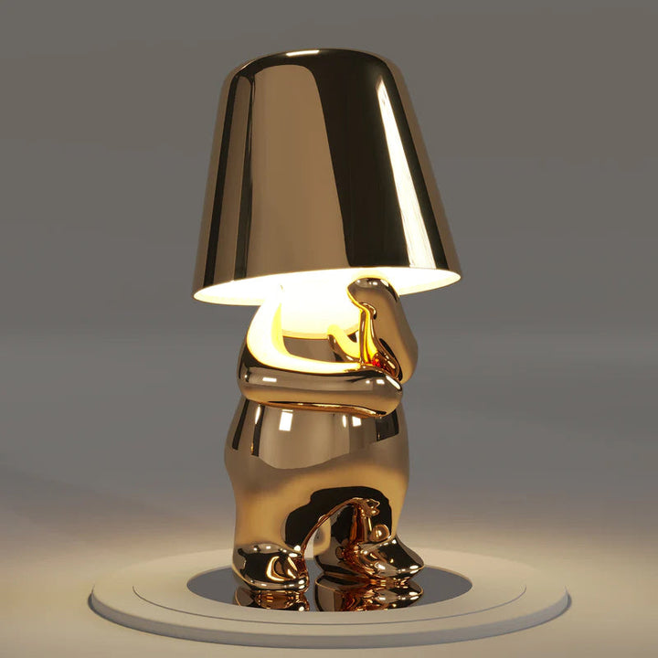 Guld Tænker Mand Bordlampe med Touchkontrol