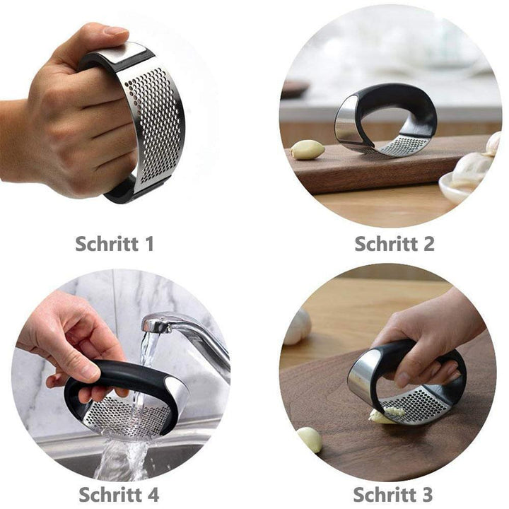 Premium Rustfri Stål Hvidløgspresser med Ergonomisk Greb