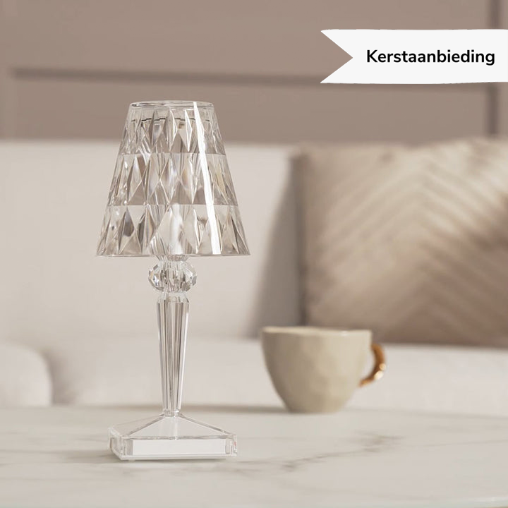 Dæmpbar Trådløs Krystal LED Bordlampe med Touch Kontrol