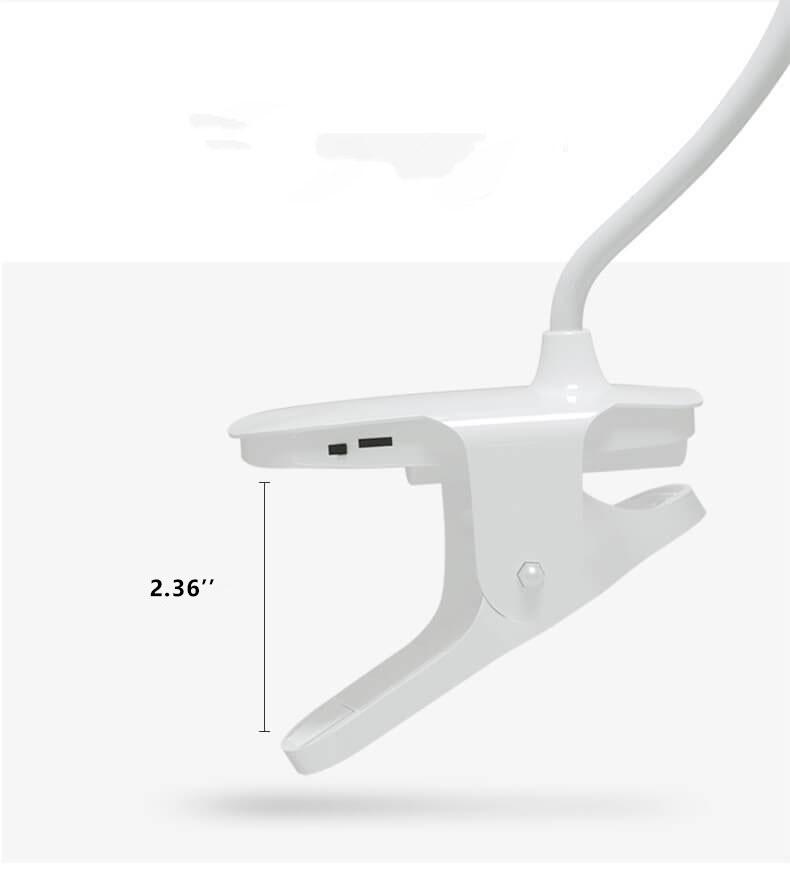 Genopladelig LED Skrivebordslampe med Øjenbeskyttelse og Justerbar Klips
