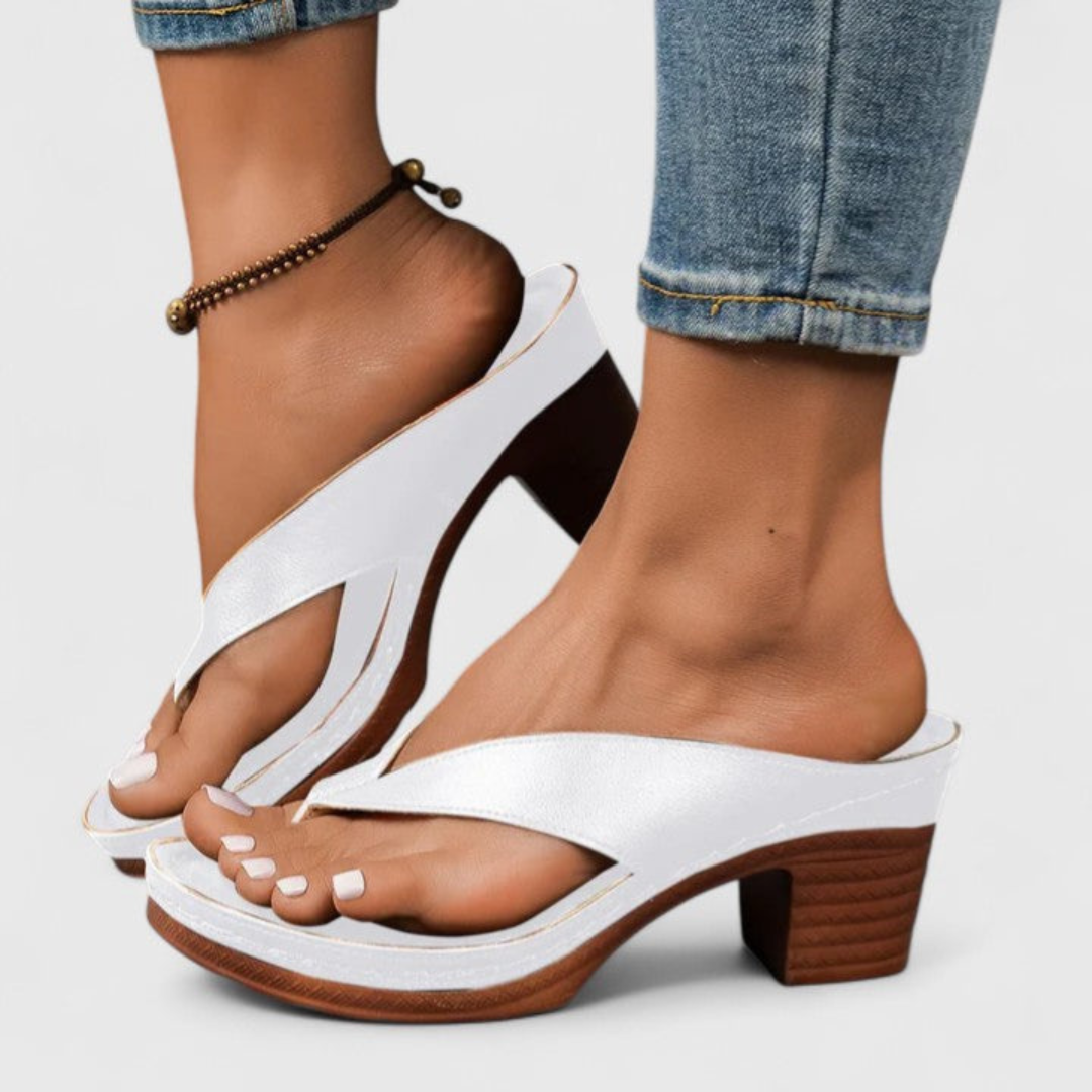 Birgit | Dame Chunky Heel Tåsplit Sandaler
