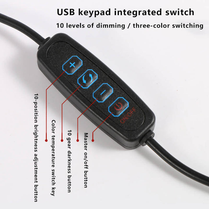 Justerbar LED Klemmedesk Lampe med USB Strøm