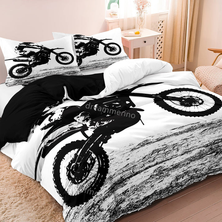 Motorcykel Duvet Cover Sæt i Blødt Mikrofiber