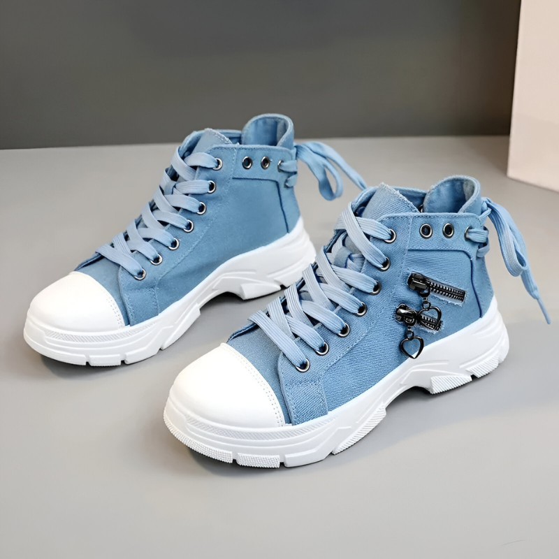 Chunky Sole High Sneakers with Decorative Details