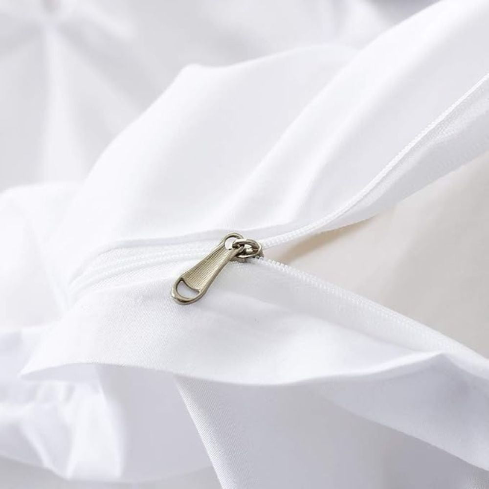 Pintuck Duvet Cover Sæt i Mikrofiber - 3 Stykker
