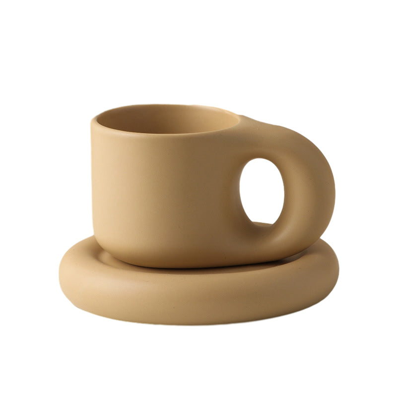 Minimalistisk Keramisk Krus 10 oz med Komfortabelt Greb