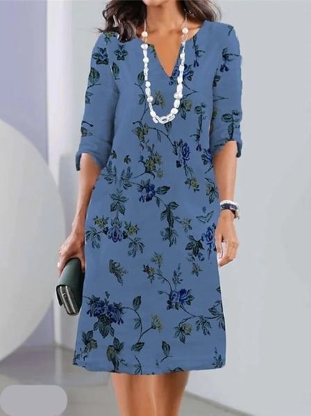 Stephanie™ | Blomstret Print Dobbelt Tunika Kjole