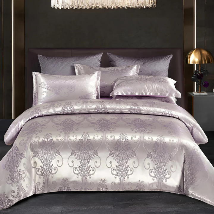 Luksus Satin Dynebetræk Sæt med Jacquard Design
