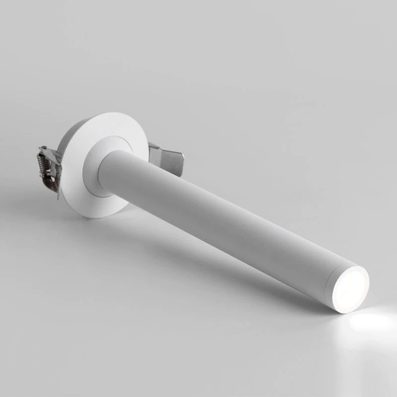 Lang Cylinder LED Spotlys i Nikkel med Varmt Hvidt Lys