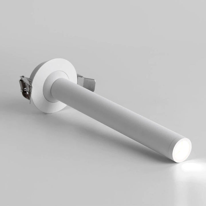 Lang Cylinder LED Spotlys i Nikkel med Varmt Hvidt Lys