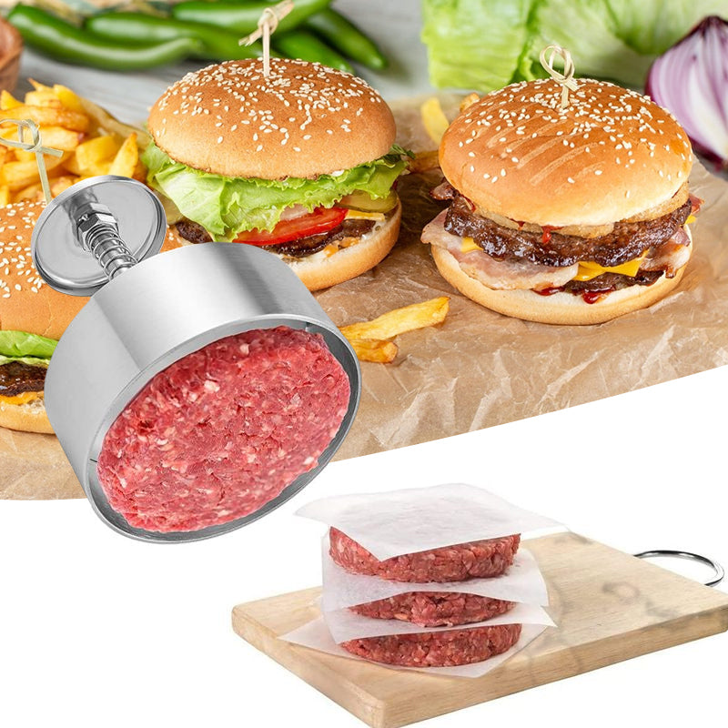 Manuel Kødpress i Rustfrit Stål til Hamburgerbøffer