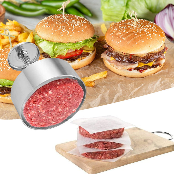 Manuel Kødpress i Rustfrit Stål til Hamburgerbøffer