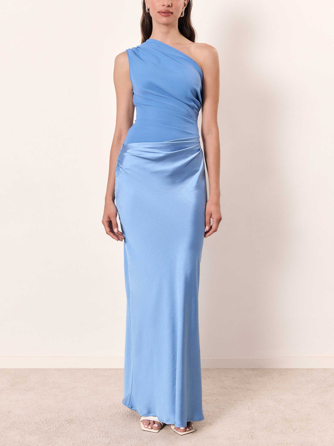 Anita™ | Chic One-Shoulder Maxi Dress with Pleats