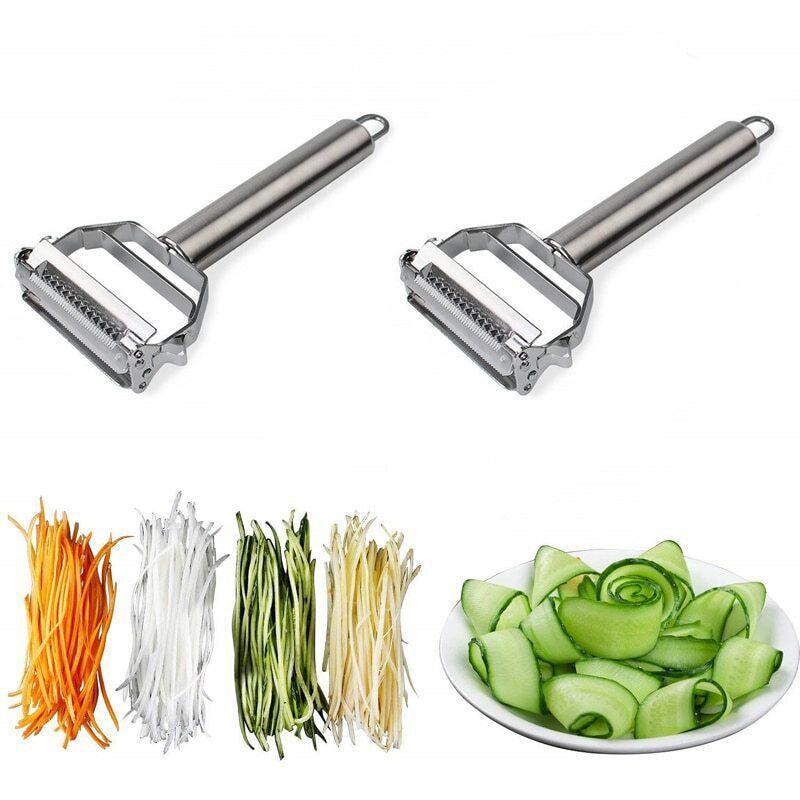 Multifunktionel Grøntsagskræmmer i Rustfrit Stål med Julienne Skærer