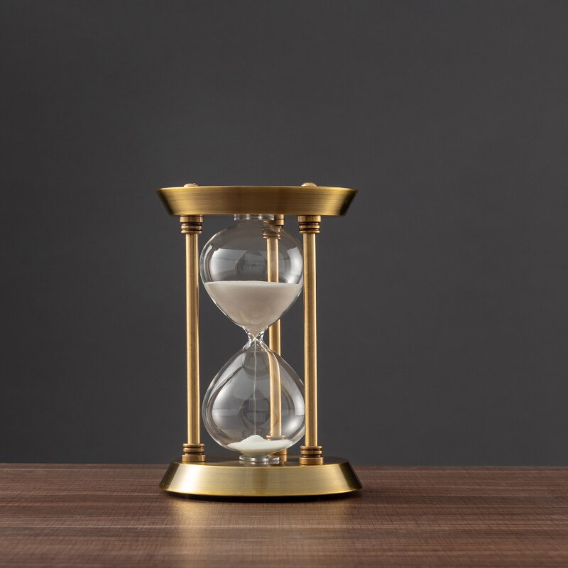 Retro Metal Timeglas Sandtimer i Glas - Vintage Dekorativ Tidsmåler