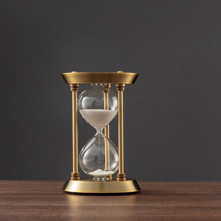Retro Metal Timeglas Sandtimer i Glas - Vintage Dekorativ Tidsmåler