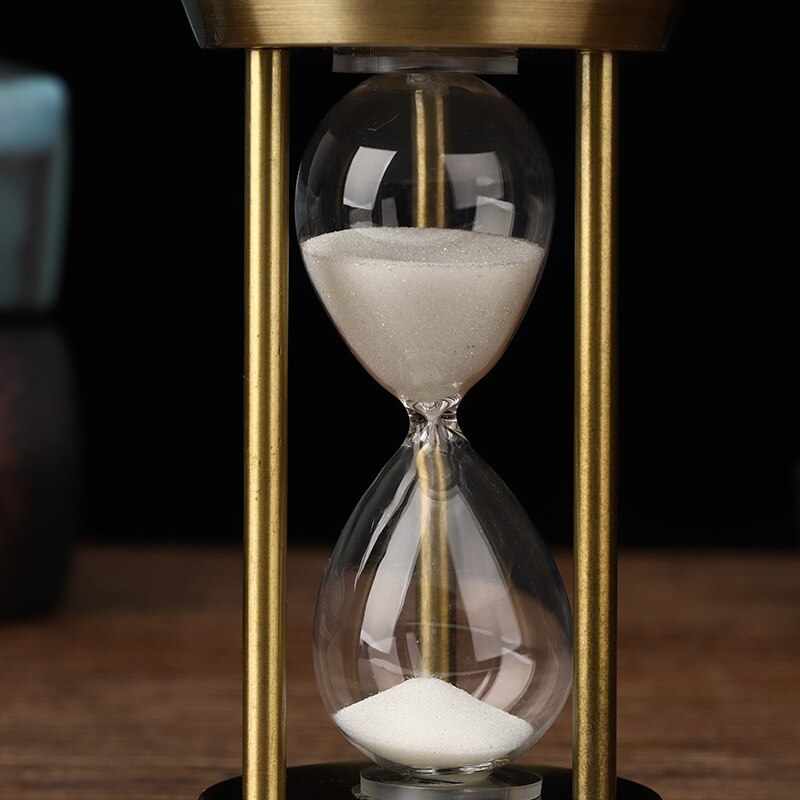 Retro Metal Timeglas Sandtimer i Glas - Vintage Dekorativ Tidsmåler