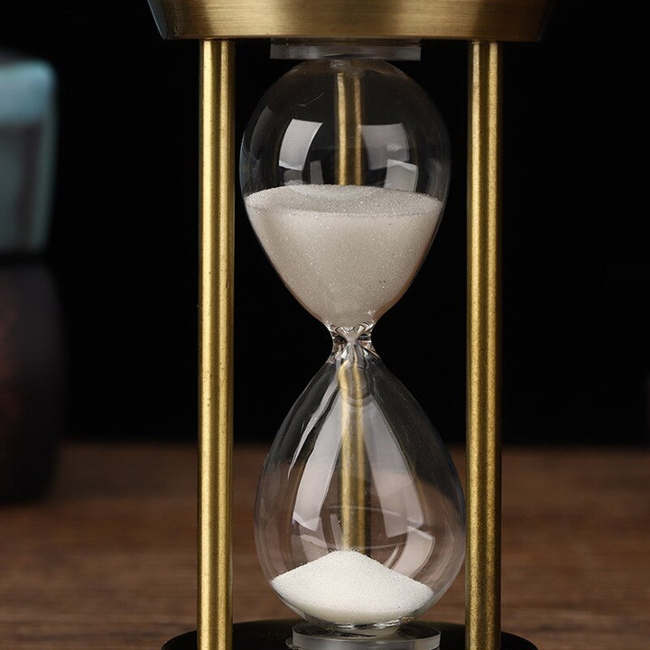 Retro Metal Timeglas Sandtimer i Glas - Vintage Dekorativ Tidsmåler
