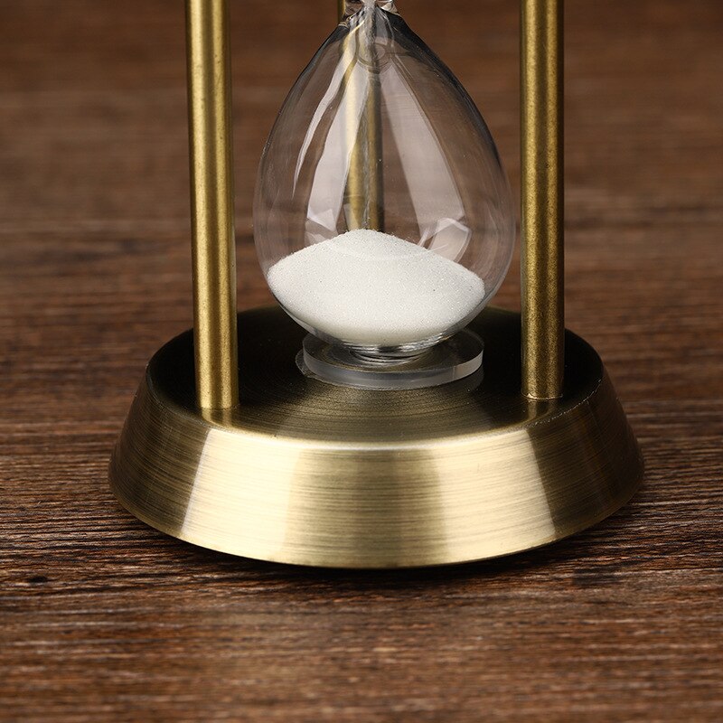 Retro Metal Timeglas Sandtimer i Glas - Vintage Dekorativ Tidsmåler