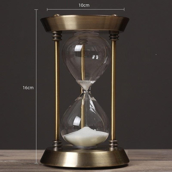 Retro Metal Timeglas Sandtimer i Glas - Vintage Dekorativ Tidsmåler
