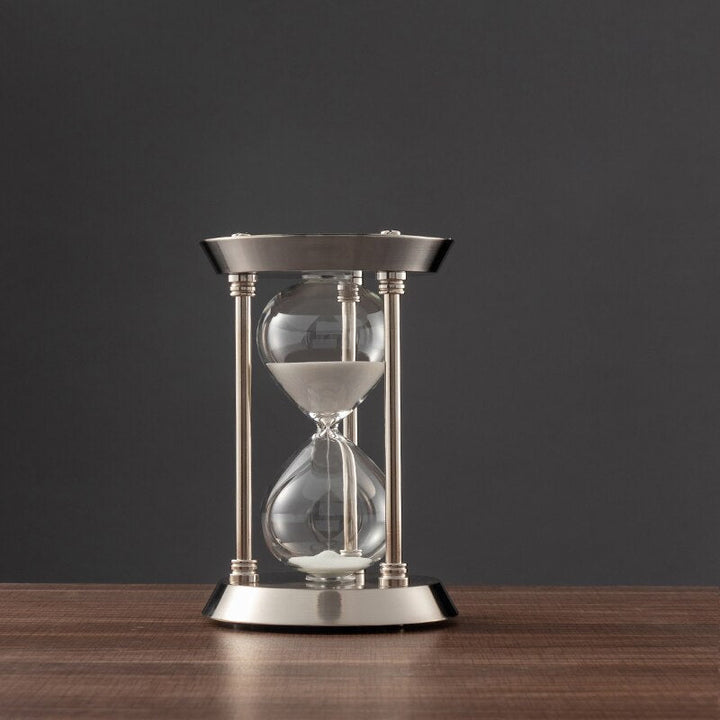 Retro Metal Timeglas Sandtimer i Glas - Vintage Dekorativ Tidsmåler