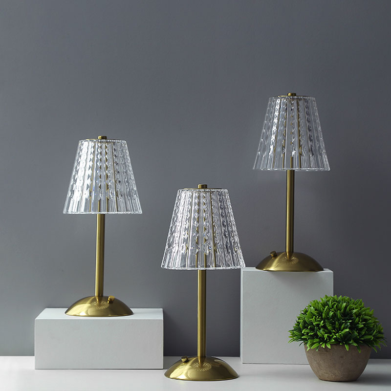 Vintage Krystal LED Bordlampe med Justerbar Lysstyrke