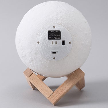 Genopladelig 3D-trykt Måne LED Bordlampe