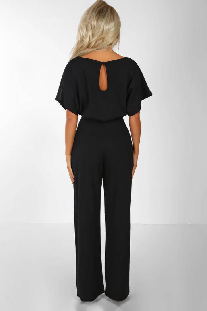 Stella | Kvinders Bukse-jumpsuit med Bælte og Flatterende Ærmer