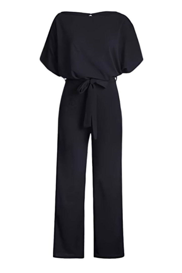 Stella | Kvinders Bukse-jumpsuit med Bælte og Flatterende Ærmer