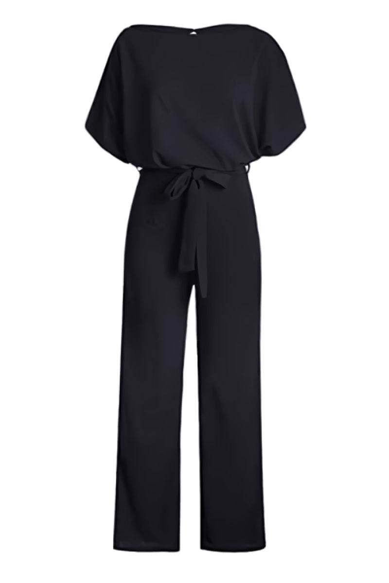 Stella | Kvinders Wide-Leg Belted Jumpsuit med Batwing Ærmer