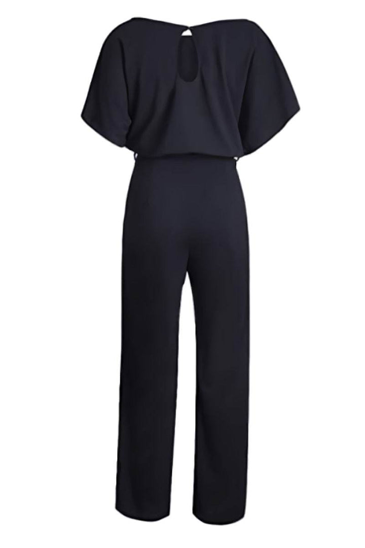 Stella | Kvinders Bukse-jumpsuit med Bælte og Flatterende Ærmer