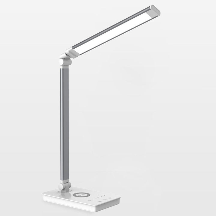 Minimalistisk Foldbar USB LED Skrivebordslampe i Sølv eller Sort