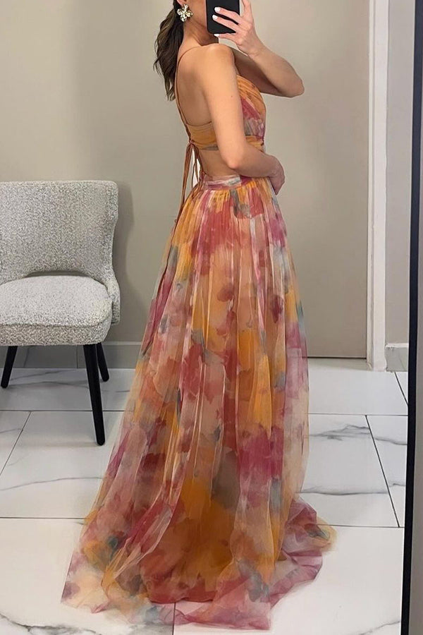 Cindy™ | Smuk blomsterprint maxi kjole