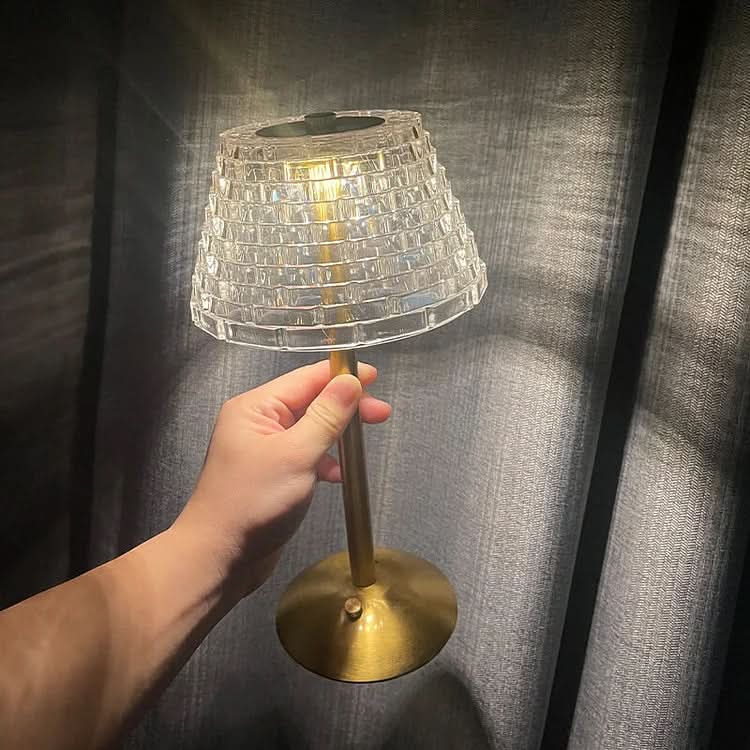 Vintage Krystal LED Bordlampe med Justerbar Lysstyrke