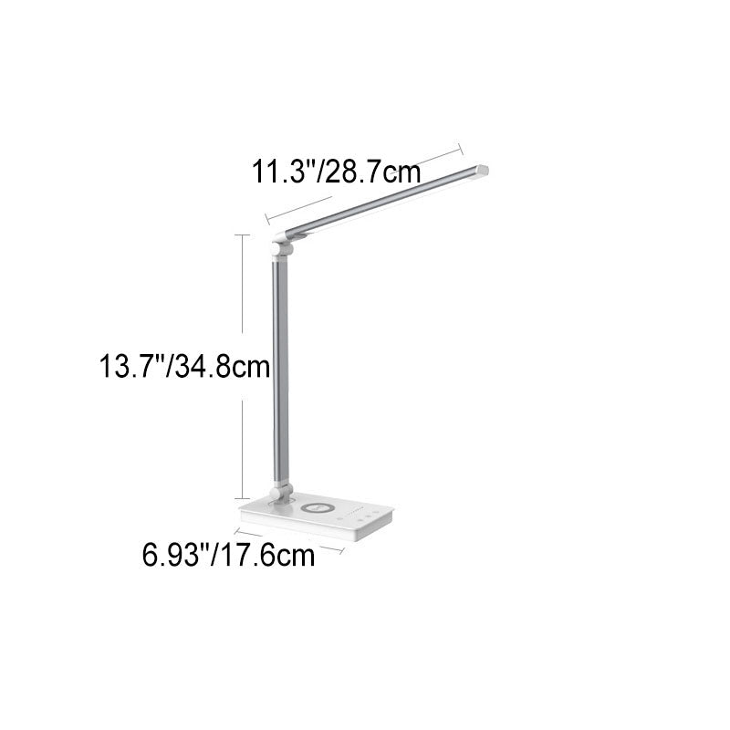 Minimalistisk Foldbar USB LED Skrivebordslampe i Sølv eller Sort