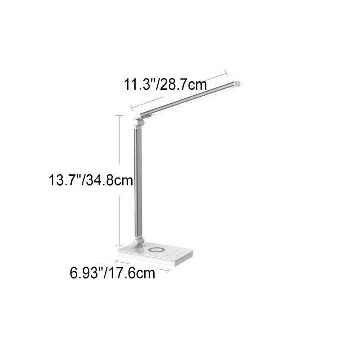 Minimalistisk Foldbar USB LED Skrivebordslampe i Sølv eller Sort