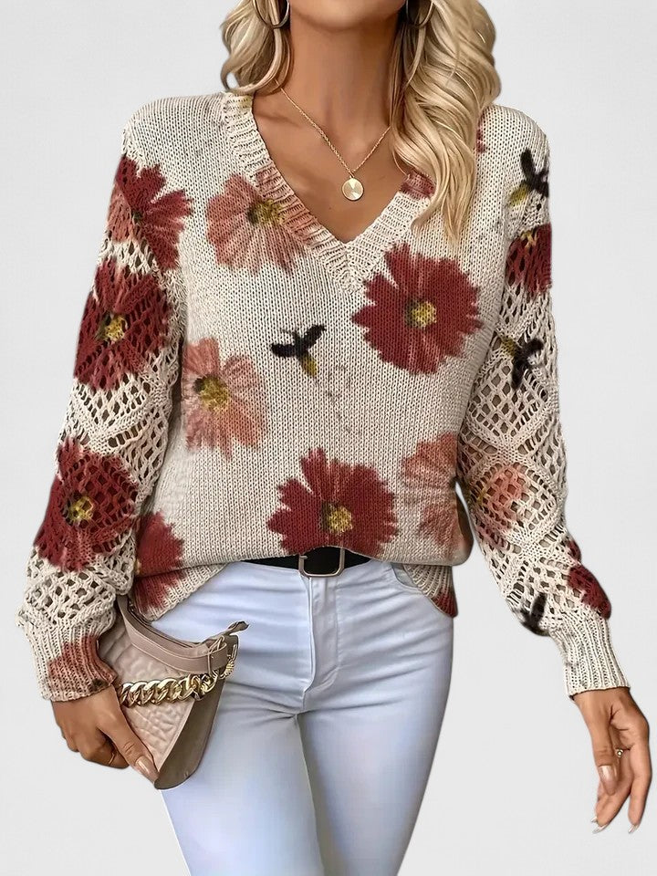 Mae™ | Elegant Sweater med Blomster Mønster
