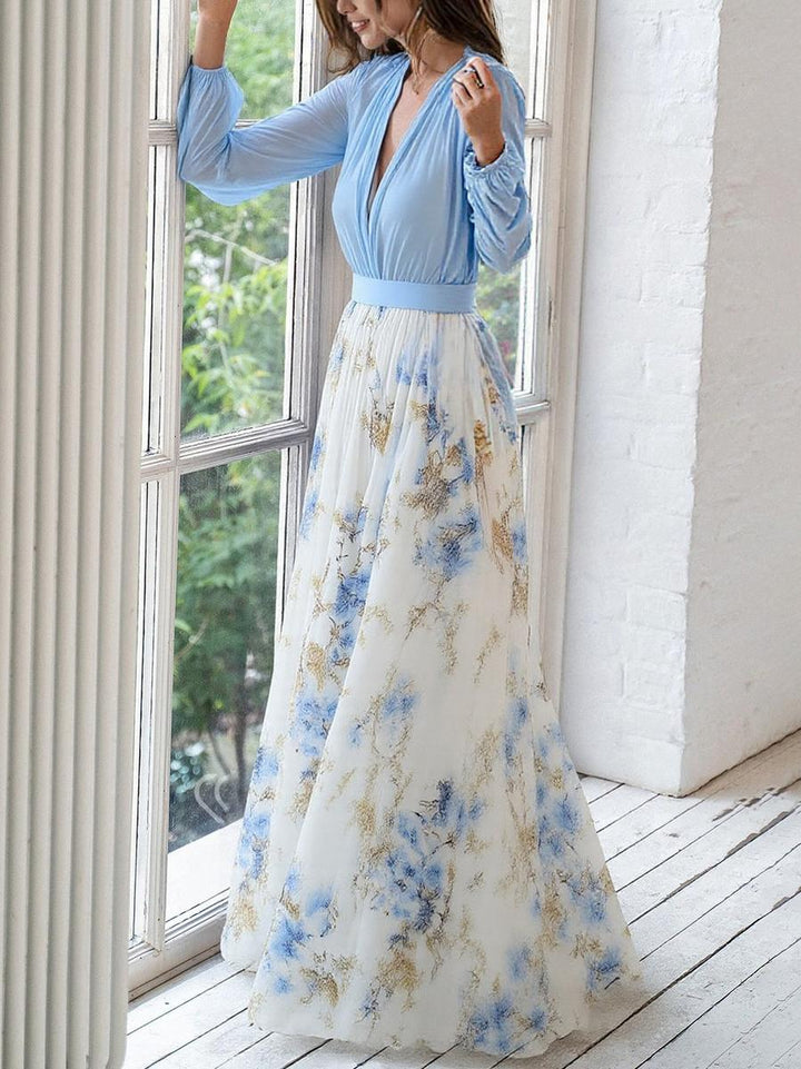 Kelli™ | Maxi Kjole med Fantastisk Blomsterdesign