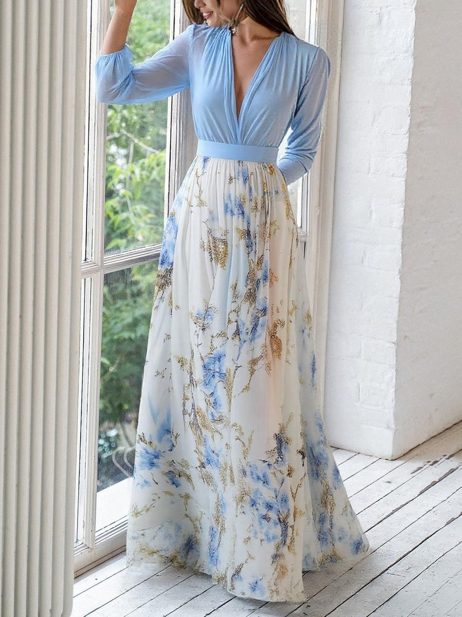 Kelli™ | Maxi Kjole med Fantastisk Blomsterdesign