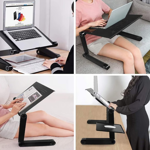 Ergonomisk Justerbart Laptopstativ med Museteppe 360°