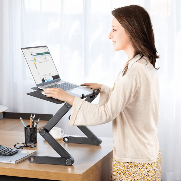 Ergonomisk Justerbart Laptopstativ med Museteppe 360°