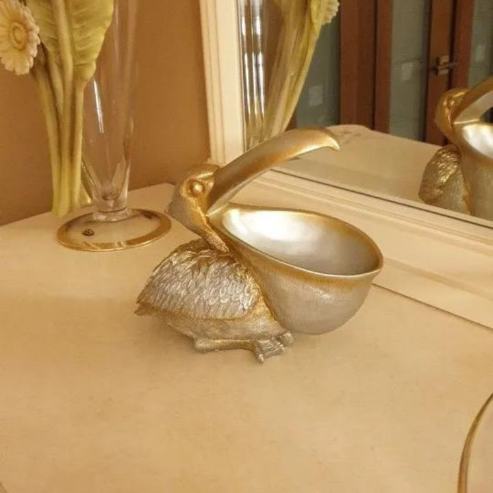 Elegant Guld Pelikan Organizer til Opbevaring
