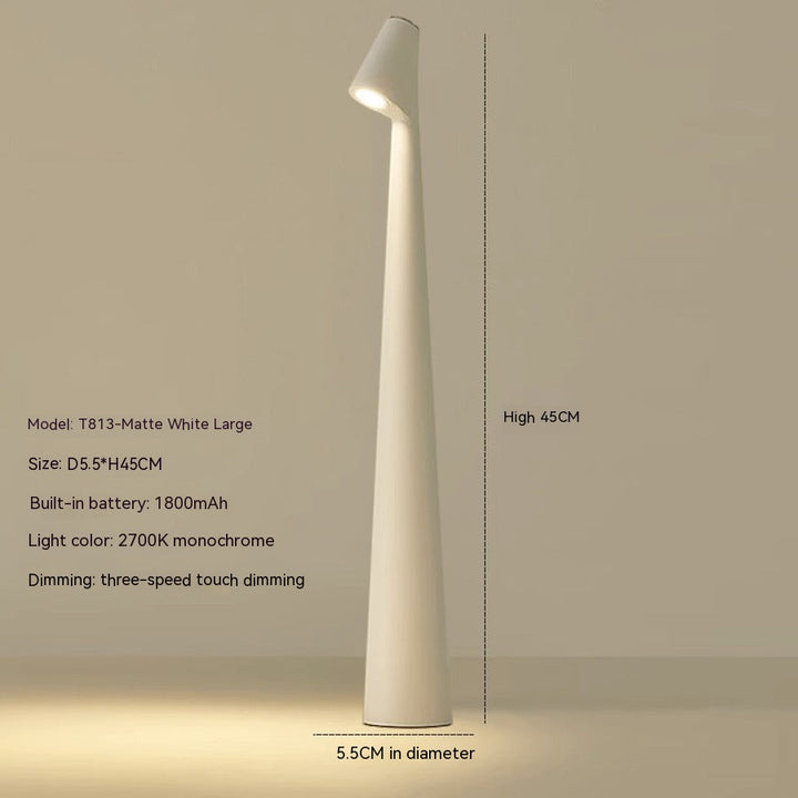 Genopladelig Trådløs LED Bordlampe i Metal og Glas